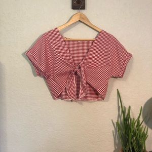 Red gingham 2-piece set